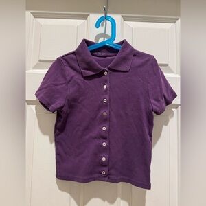 John Galt Purple Cropped Top Size Small